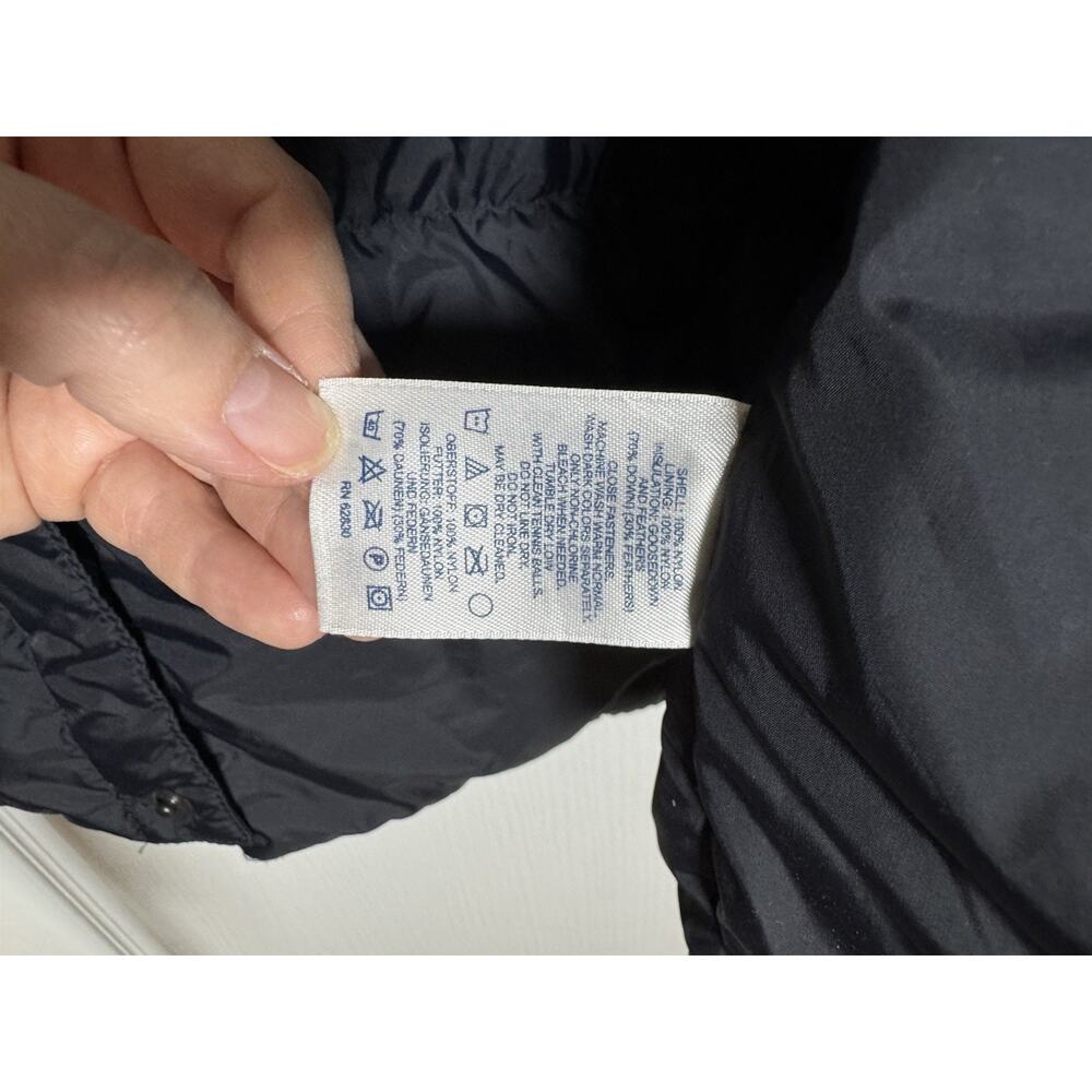 Lands' End Down Feather Puffer Vest Men's Large 42-44 Black Snap Button - Picture 6 of 7